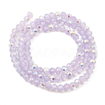Baking Paint Transparent Glass Beads Strands DGLA-A034-J4mm-B07-1