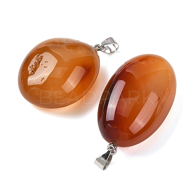 Natural Red Agate Tumbled Stone Pendants GG-K002-06I-1