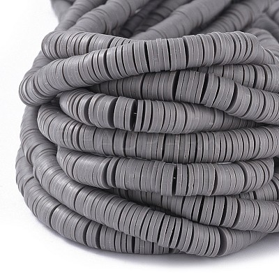 Flat Round Handmade Polymer Clay Beads CLAY-R067-8.0mm-40-1