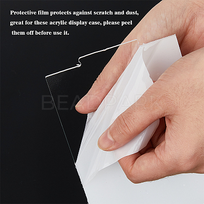 2-Tier Rectangle Transparent Acrylic Minifigures Display Case ODIS-WH0099-08B-1