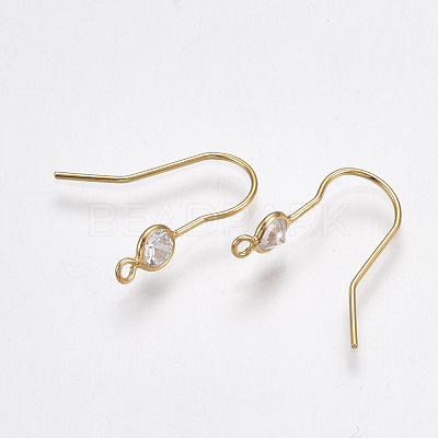 Brass Earring Hooks KK-T038-249G-1