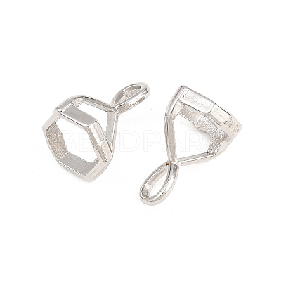 Brass Pendant Hexagon Bead Cap Bails KK-K205-01P-1