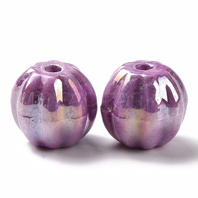 Handmade Pearlized Porcelain Beads PORC-G010-01C-1