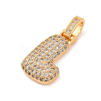 Brass Micro Pave Cubic Zirconia Pendants KK-C076-29L-G01-1