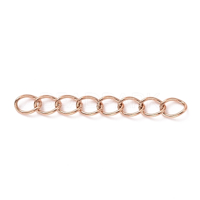 Ion Plating(IP) 304 Stainless Steel Curb Chains Extender STAS-WH0032-02B-RG-1