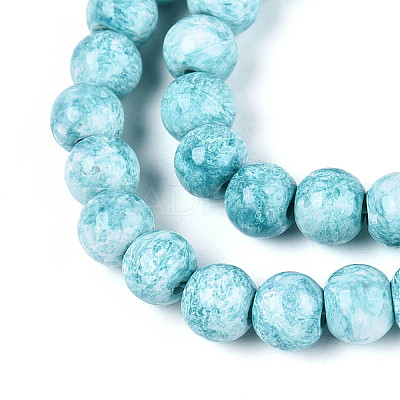 Baking Paint Glass Beads Strands DGLA-N016-6mm-08-1