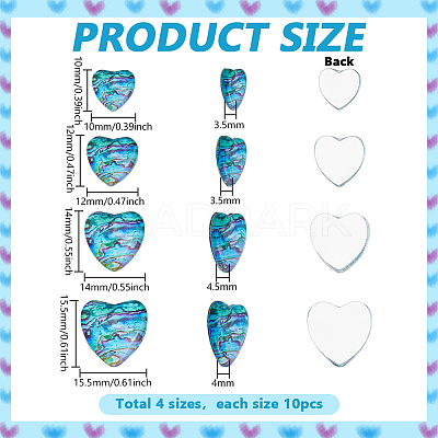 40Pcs 4 Styles Lampwork Cabochons LAMP-PH0001-43B-1