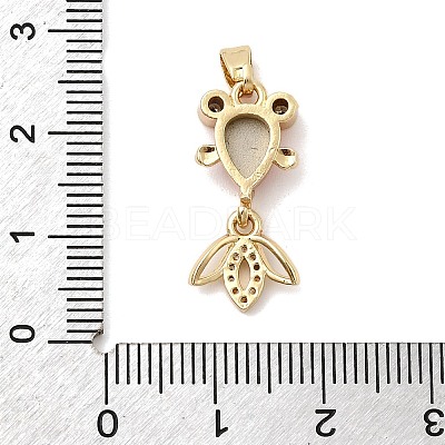 Brass Micro Pave Cubic Zirconia Pendants KK-K375-27G-23-1