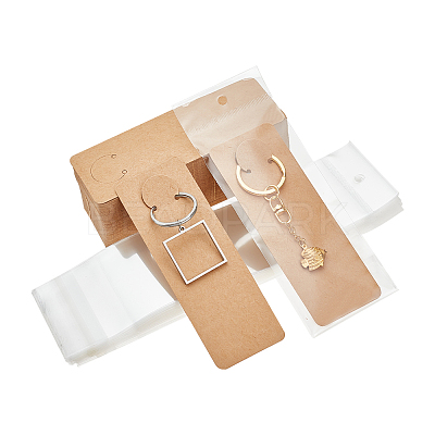 100Pcs Cardboard Jewelry Display Cards for Keychain CDIS-PH0001-59B-1