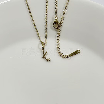 304 Stainless Steel Letter Pendant Necklaces NJEW-WH0027-04X-G-NR-1