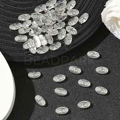 Oval with Flower Tibetan Style Alloy Beads LS-X-TIBEB-1199-AS-LF-1
