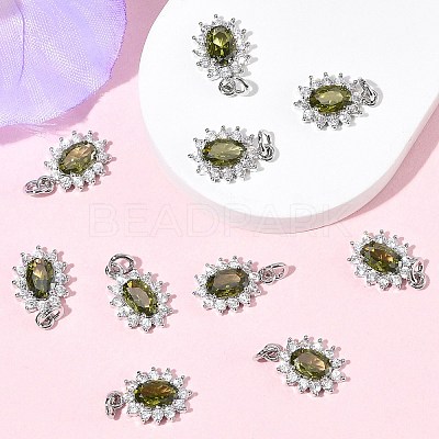 SHEGRACE Brass Micro Pave Cubic Zirconia Pendants XGRQ2O929-446D-P-1