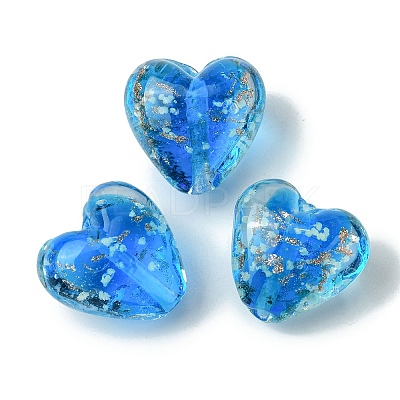 Luminous Handmade Gold Sand Lampwork Beads FOIL-B001-03-1