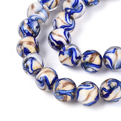 Handmade Gold Sand Lampwork Beads LAMP-T024-11B-1