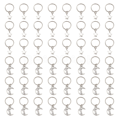 24Pcs 2 Styles Alloy Dreadlocks Beads PALLOY-AB00079-1