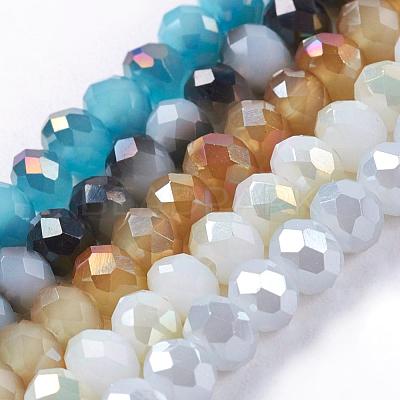 Electroplate Glass Faceted Rondelle Beads Strands EGLA-D020-3x2mm-M3-1