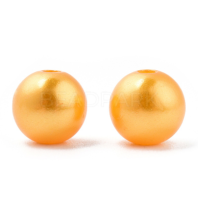 Spray Painted ABS Plastic Imitation Pearl Beads OACR-T015-05B-18-1