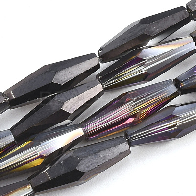 Electroplated Glass Beads Strands EGLA-S174-06A-1