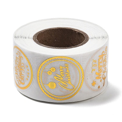 Christmas Theme Adhesive Roll Sticker Labels DIY-S001-07A-1