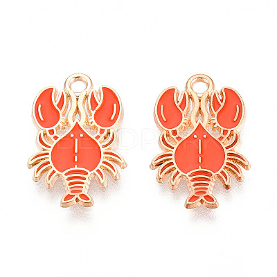 Marine Animals Alloy Enamel Pendants X-ENAM-T022-34I-1