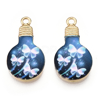 Printed Alloy Enamel Pendants ENAM-N056-178-04-1