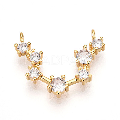 Brass Micro Pave Cubic Zirconia Pendants KK-N261-120I-G-1