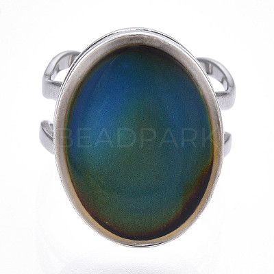 Oval Mood Ring RJEW-T025-02P-1