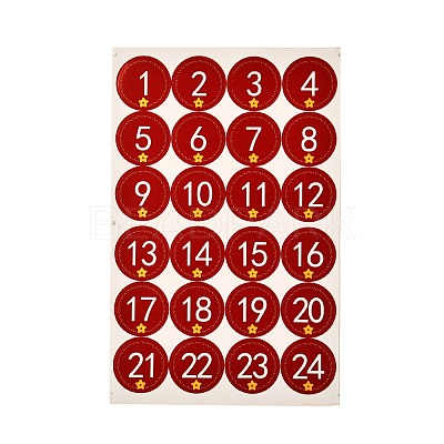 Christmas Theme Round Paper Gift Tag Self-Adhesive Stickers DIY-K032-82A-1