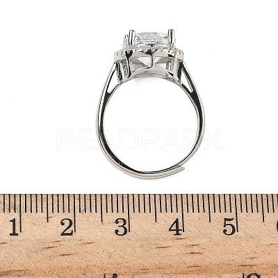 925 Sterling Silver Micro Pave Cubic Zirconia Finger Rings RJEW-B134-01B-03-1