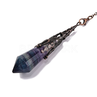 Natural Fluorite Pointed Dowsing Pendulum Big Pendants G-H285-06R-A30-1