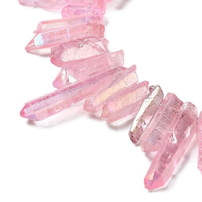 Electroplated Natural Quartz Stick Bead Strands G-G950-06A-01-1