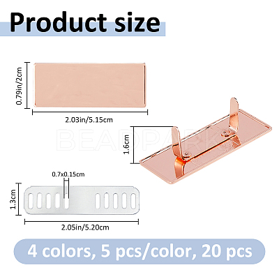 20 Bags Alloy Blank Rectangle Label Tags FIND-FH0017-72C-1