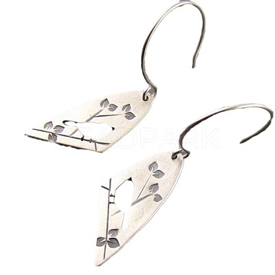 Hollow Bird with Branch Alloy Dangle Earrings FS-WG930CF-01-1