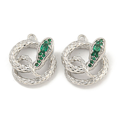 Brass Micro Pave Cubic Zirconia Pendants KK-S386-23P-02-1