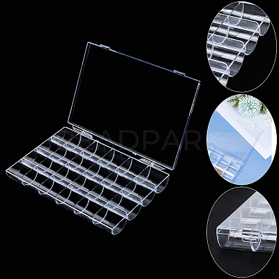 1Pc 24 Grids Plastic Nail Art Jewelry Storage Boxes OBOX-SP0001-01-1