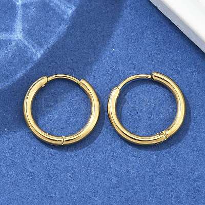 Ion Plating(IP) 304 Stainless Steel Huggie Hoop Earrings X-EJEW-F111A-17mm-G-1