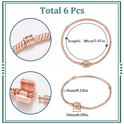 6Pcs Brass European Style Bracelet Making PPJ-SC0001-01A-1