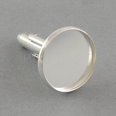 Flat Round Brass Cuff Settings KK-S132-16mm-KN001S-1