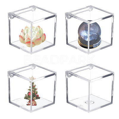 Square Transparent Plastic Candy Storage Case ODIS-WH0043-52-1