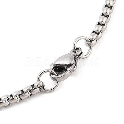 Non-Tarnish 201 Stainless Steel Rectangle with Constellation Pendant Necklaces NJEW-M223-02E-1