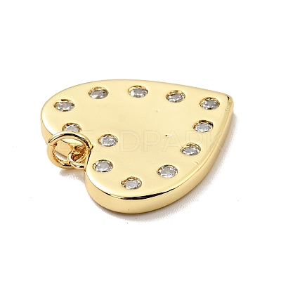 Brass Micro Pave Cubic Zirconia Pendants KK-E015-34G-1