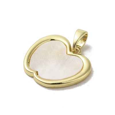 Brass Pave Shell Pendants KK-I708-14C-G-1