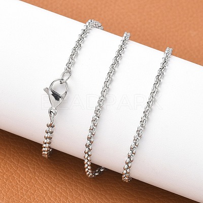 Tarnish Resistant 304 Stainless Steel Rolo Chain Necklaces NJEW-JN01228-03-1
