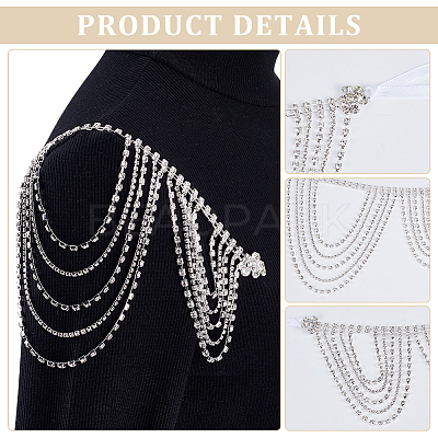 1Pc Polyester & Rhinestone Sexy Shoulder Bra Body Chain AJEW-WR0002-65-1