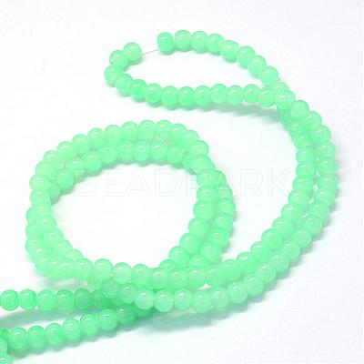 Baking Paint Imitation Jade Glass Round Bead Strands DGLA-Q021-10mm-22-1