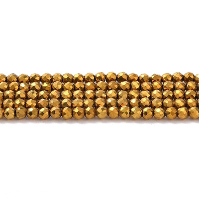 Electroplate Glass Beads Strands GLAA-H021-01B-FP04-1