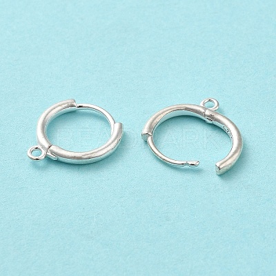 925 Sterling Silver Huggie Hoop Earring Findings STER-K174-15A-S-1