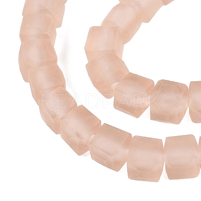 Transparent Frosted Glass Beads Strands GLAA-N072-01A-A06-1