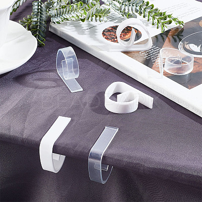 48Pcs 2 Style  Transparent Plastic Anti-slip Tablecloth Clips AJEW-GL0002-15-1