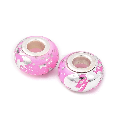 Opaque Resin Rondelle European Beads RESI-Z046-03B-1